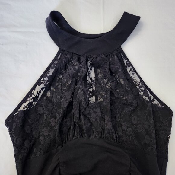 Mandee Black Halter with Sheer Lace Top, Med - Picture 3 of 6